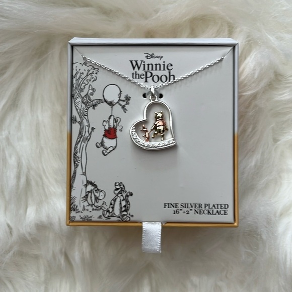 🆕 Winnie the Poo and Piglet “Best Friends” Heart Pendant Necklace Silver… - Picture 2 of 12